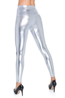 1 x RAW Customer Returns FUTURO FASHION women s leggings in leather look latex trousers high waist sexy shiny wet look mat full length leggings high waist latex faux leather shine metallic party look 36-50 EU - RRP €16.13