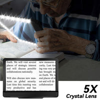 1 x RAW Customer Returns 5X Hands Free Magnifying Glass with Light Hanging Neck, 43 LEDs Charge Flexible Gooseneck Full Page Magnifying Glass, 8 x 5 Large Page Magnifier for Reading Small Prints Low Vision Seniors - RRP €29.27