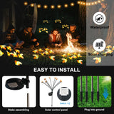 1 x RAW Customer Returns Solar lights for outside garden, pack of 4 bee fireflies, solar lights outside weatherproof LED fireflies, 8 LED solar firefly lights with 2 light modes, decoration for garden, outdoor area - RRP €44.66