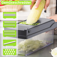 8 x Brand New ounlink Vegetable Cutter, 15 in 1 Vegetable Cutter, Dicer with 7 Replaceable Blades Vegetable Chopper for Slicing Fruit Vegetables, Carrot, Potato, Garlic - RRP €152.32