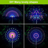 1 x RAW Customer Returns HELESIN solar lamps for outdoor decoration, 4 pieces 120LED fireworks lights with timer and 8 modes, IP65 waterproof garden decoration for outdoors, solar lights garden decoration for patio, lawn, housewarming gift - RRP €25.99