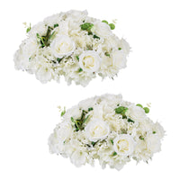 1 x RAW Customer Returns Inweder Artificial Flower Balls for Centerpieces - 2 Pieces Artificial Flower Balls White Large Artificial Flowers Silk Rose and Hydrangea with Base for Wedding Table Decoration - RRP €49.01