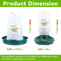 1 x RAW Customer Returns ZenxyHoC Chick Feeder and Drinker Set Green, 1 kg Chicken Feeder and 1.5 L Chicken Drinker with 3 Height-Adjustable Feet for Chickens Ducks Poultry - RRP €20.16