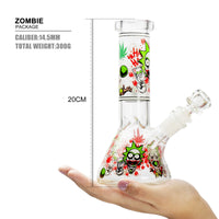 2 x Brand New REANICE Glass Bongs Mini Bong Water Pipe Beaker Tobacco Pipe Fluorescence Pipe 14.5mm Bowl - RRP €34.28