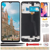 1 x RAW Customer Returns YHX-OU 6.2 Black Display Frame for Samsung Galaxy A10 SM-A105F Dual SIM LCD Screen Touch Screen Digitizer Assembly and Installation Tools Tempered Glass - RRP €24.58