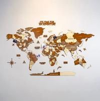 1 x RAW Customer Returns Colorfull Worlds NEW 3D Wooden World Map, Multilayer Travel Map with Capital Cities, Wall Decor for New Home, Gift for Traveler, Office Decoration M, Sirius  - RRP €87.44