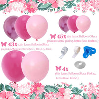 3 x Brand New Sumtoco Balloon Garland, Pink Balloons Birthday, Balloons Birthday Made of Latex Metallic Allon for Wedding Bridal Engagement Birthday Baby Shower Women Girls Party Decoration - RRP €40.98