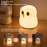 1 x RAW Customer Returns WLHONG Owl Night Light Children, Kawaii Night Light Baby, USB Silicone Nursing Light Dimmable Touch Charging, LED Color Changing Sleeping Light Children s Room Decoration Birthday Gift Owl  - RRP €18.14