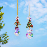 1 x Brand New Set of 3 Santa Hats Socks Bells Crystal Suncatcher for Window, Glass Rainbow Christmas Suncatcher, Glass Hanging Ornament for Christmas, Home Decoration - RRP €20.4