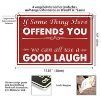 1 x Brand New If Some Thing Here Offends You Metal Sign Party Wall Decor 20 x 30cm - RRP €22.8