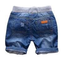 3 x Brand New Happy Cherry Baby Holes Denim Shorts Kids Summer Elastic Waist Short Pants Drawstring Jeans Shorts - RRP €60.48