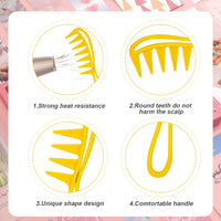 1 x RAW Customer Returns 3 Pieces Hair Combs, Durable Hairstyling Comb Large Tooth Comb Hair Styling Comb for Women Men Hairdressing Styling Cutting 3 Colors  - RRP €6.83