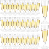 1 x RAW Customer Returns JMIATRY Pack of 100 plastic champagne glasses, 150 ml, plastic champagne glasses, plastic wine glasses for weddings, parties, evening events - RRP €37.3