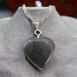 1 x RAW Customer Returns Mineral Import Necklace Pendant Heart made of Shungite - RRP €30.0