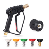 1 x RAW Customer Returns YUET High Pressure Washer Gun with 5 Removable Spray Nozzle Tips, Quick Connector and 1 4 Adapter for K rcher, Car Nozzle Cleaner, M22-14mm Fitting, Cleaning Sets for Karcher - RRP €33.99