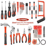 1 x RAW Customer Returns Complete Toolbox 148-PCS Work Tool Set - DIY Mechanics Tools - Sundpey Portable Tool Case with Screwdrivers Ratchet Pliers Daily Repairs Home Office Red - RRP €47.39