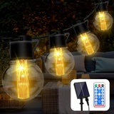 1 x RAW Customer Returns LED fairy lights outdoor solar, 9M 3 dimmable outdoor fairy lights, 20 light bulbs G50 8 modes solar fairy lights outdoor indoor with remote control IP65 waterproof for garden decoration balcony terrace warm white  - RRP €21.17