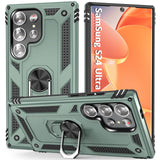 1 x Brand New KETGII Cell Phone Case for Samsung Galaxy S24 Ultra Case, S24 Ultra Cover with Ring Stand, Military Grade Outdoor Protective Case Shockproof Case Bumper Cover for Samsung Galaxy S24 Ultra Green - RRP €18.26