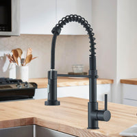 1 x RAW Customer Returns Hbronzeshower kitchen faucet with pull-out shower, 360 swivel kitchen faucet, single lever sink faucet, high pressure stainless steel kitchen faucet, black - RRP €41.18