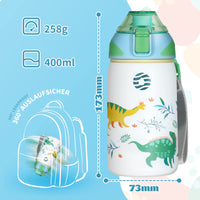 1 x RAW Customer Returns Fjbottle Thermal water bottle for children 400ML - Leak-free BPA-free, Stainless steel thermal bottle for school, kindergarten - RRP €18.29