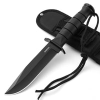 1 x RAW Customer Returns Omesio outdoor knife, survival knife, travel knife with fixed blade, fixed knife black - RRP €29.98