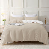 1 x RAW Customer Returns SOULFUL bed linen 135x200 cotton 2 pieces, bed linen sets camel beige with zipper, similar texture to stone washed linen, contains 1 duvet cover 135x200 and 1 pillowcase 80x80 - RRP €37.3