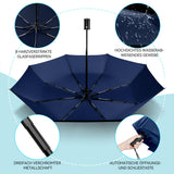 1 x RAW Customer Returns Folding Umbrella, TechRise Portable Automatic Windproof Compact Durable Lightweight Umbrella with 8 Teflon Reinforced Ribs, Universal Stroller Umbrella for Men and Women - RRP €19.72