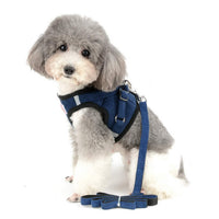 1 x RAW Customer Returns Zunea Dog Harness with Leash Small Dogs Puppies Adjustable Reflective No Pull Soft Mesh Cord Vest Chest Harness for Boys Girls Pets, Puppia, Chihuahua, Cats Blue XS - RRP €13.61