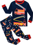 1 x Brand New EULLA Children s Boys Pajamas Long Sleeve Cotton Winter Pajama Set Tractor Two-Piece Sleepwear 2 Years Old Size 92 E-Grey Tractor DE 92 - RRP €27.6