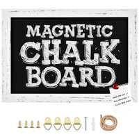 1 x RAW Customer Returns Okydoky Magnetic Chalkboard with Wooden Frame, Writing with Chalk, for Vertical or Horizontal Hanging, Magnetic Collection Board, with Hemp Rope for Hanging, 22 32cm, HB-WH-2232 - RRP €9.84