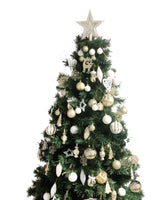 1 x RAW Customer Returns KOGLEE Christmas Baubles Pack of 100 - Christmas Tree Baubles Tree Decorations, Christmas Tree Decorations and Decorations, Baubles, Tree Top Star, Merry Christmas Gold and White  - RRP €35.1