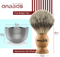 1 x RAW Customer Returns Anbbas shaving set men with bowl men s gift set shaving brush badger hair with brush holder - RRP €22.18