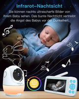 1 x RAW Customer Returns Yonvim 2K Baby Monitor with Camera, 5 UHD Baby Monitor, 7000mAh Battery, 1500ft Long Range Video Recording and Playback Without WiFi, MP3, Story Book, Night Light, Individual Lullabies - RRP €131.09