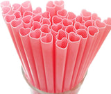 2 x RAW Customer Returns 100 Pieces Plastic Straws Reusable, Pink Heart-Shaped Drinking Straws with Cleaning Brushes, for All Kinds of Smoothie Milkshakes, Valentine s Day, Birthday Party, Weddings Parties Pink  - RRP €34.24