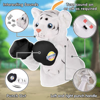 9 x Brand New Children s Hand Puppet, Boxer Doll for Girls and Boys Ages 3 4 5 6 7, Role Play, Ideal for Reducing Stress, Anger and Aggression White Tigers  - RRP €197.91