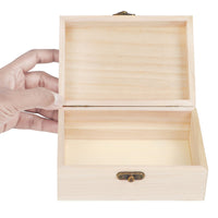 1 x RAW Customer Returns BELLE VOUS Natural Small Wooden Box Pack of 6 - 14.8 x 10.2 x 6.3 cm - Blank Wooden Box with Hinged Lid Front Closure - DIY Jewelry Boxes, Crafts Hobbies - RRP €29.49