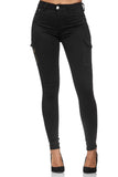 1 x RAW Customer Returns Elara Women s Cargo Jeans Slim Fit Side Pockets Chunkyrayan MA2018 Black-36 S  - RRP €27.18