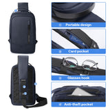 1 x RAW Customer Returns hk shoulder bag men, waterproof chest bag for 11.3 inch iPad crossbody bag with USB charging port backpack sling bag men small for work travel cycling hiking-blue - RRP €43.36