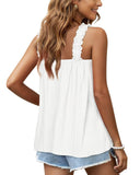 1 x RAW Customer Returns WIHOLL Women s Summer Tank Top, Sleeveless, Square Neck, 1 White., M - RRP €24.0