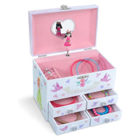 1 x RAW Customer Returns Jewelkeeper - Fairytale Princess and Hearts Large Musical Jewelry Storage Box with 4 Pull Out Drawers - Dance of the Sugar Plum Fairy Melody - RRP €39.99