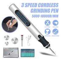 1 x RAW Customer Returns Electric Engraving Pen 3 Gears with Adjustable Speed Multifunctional Engraving Tool Set Portable Wireless Engraving Tool Etching Pen for DIY Jewelry Metal Glass Ceramic Stone Engraving - RRP €24.0