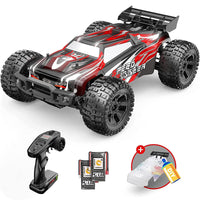 1 x RAW Customer Returns DEERC 9206E RC remote controlled car with 48 km h high speed, 4WD 1 10 CAR off-road 2.4GHz radio remote control monster truck buggy, 2 batteries long running time, crawler toy racing car for children adults - RRP €16.39