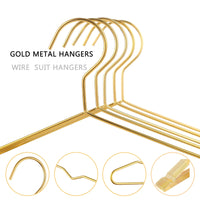 1 x RAW Customer Returns Better Pack of 20 Gold Metal Clothes Hangers 43 cm, Gold Metal Clothes Hangers, Iron Clothes Hangers, Metal Gold Clothes Hangers with Non-Slip Groove for Suit, Shirt, Dress - RRP €29.99