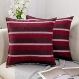 1 x Brand New MIULEE striped cushion covers cushion cover linen look sofa cushion decorative cushion cover throw pillow decorative couch cushion cover for sofa office couch bedroom living room set of 2 50 x 50 cm red - RRP €17.99