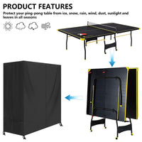 1 x RAW Customer Returns SIRUITON Table Tennis Table Cover Outdoor Garden Waterproof Protective Cover Wind Resistant Fade Tearing Black - RRP €32.99