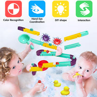 1 x RAW Customer Returns Jiosdo bath toy, bath toy for children, DIY marble run bath toy from 3 4 5 6 years, baby bath toy with suction cups, water toy children s bathing fun gift girl boy 44 pieces  - RRP €22.99