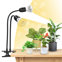 1 x RAW Customer Returns SANSI Plant Lamp 20W Full Spectrum Grow Lamp, Strong Handle Clip Fixed, 360 Gooseneck, Suitable for Indoor Plant Growth, Garden, Greenhouse, with 2 E27 Plant Growth Lamps Metal - RRP €35.99