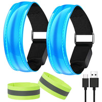 49 x Brand New AivaToba Led Armband Jogging, 4 Pack Luminous Band Reflective Band, Reflective Luminous Bracelets Light Band Running Light Light Reflectors Children Reflector for Running Jogging Cycling Dog Walking Running - RRP €295.96