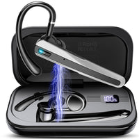 1 x RAW Customer Returns SKIUDCT V5.3 Bluetooth Headset, Wireless Headset with ENC Dual Mic, 120 Hours Playtime In-Ear Headset with LED Charging Box, IPX7 Waterproof, Headset with Microphone for Cell Phone Driver Business - RRP €29.99