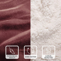 1 x RAW Customer Returns Blumtal Fleece Throw 230 x 270 - Oeko-TEX Certified Throw, Sherpa Fleece Throw, High Quality Fleece Blanket, Soft, Warm, Fluffy, Dark Red - RRP €54.99